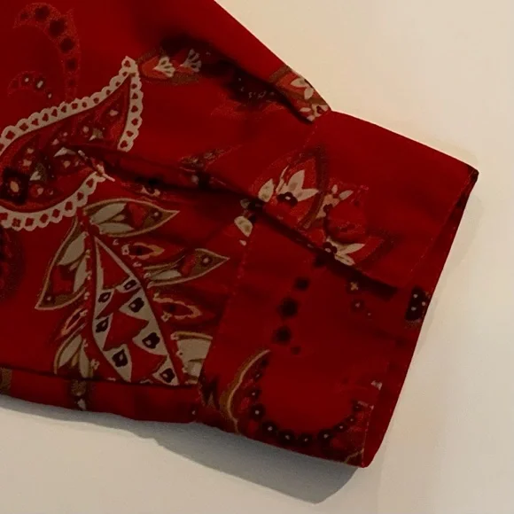 Vintage Alfred Dunner Red Floral Blouse - Picture 5 of 8